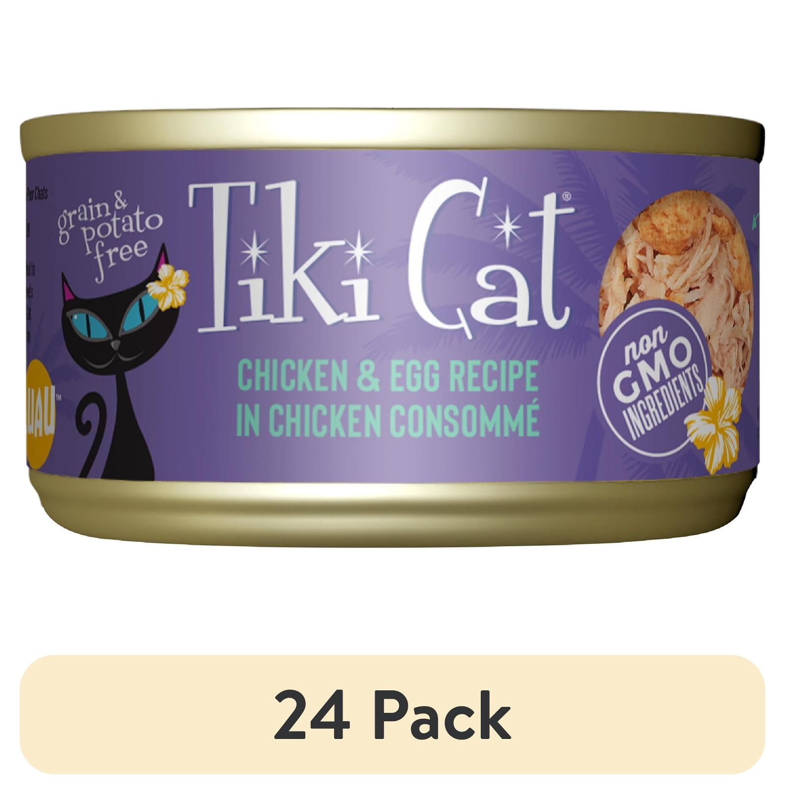 (24 pack) Tiki Cat Luau Wet Cat Food, Chicken & Egg, 2.8 oz. Can