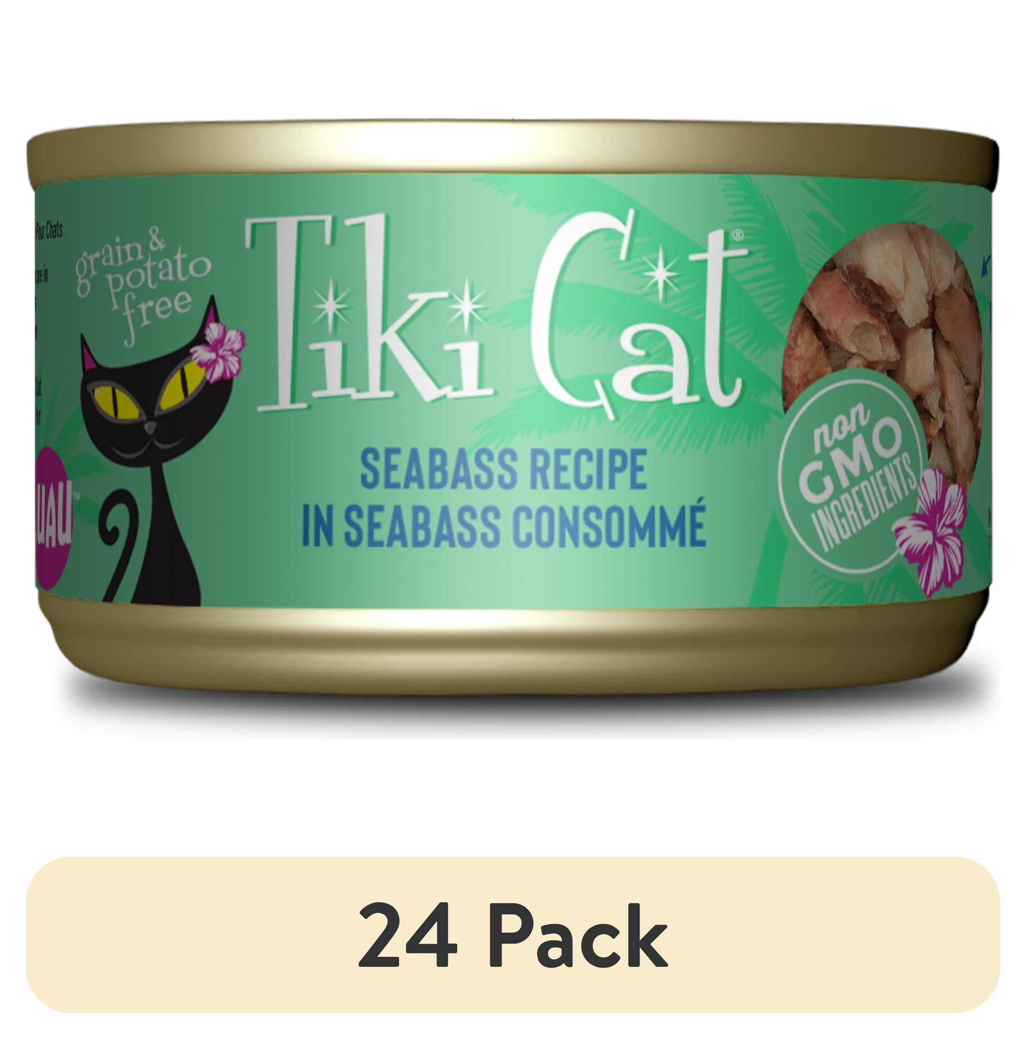 (24 pack) Tiki Cat Luau Wet Cat Food, Seabass, 2.8 oz. Can
