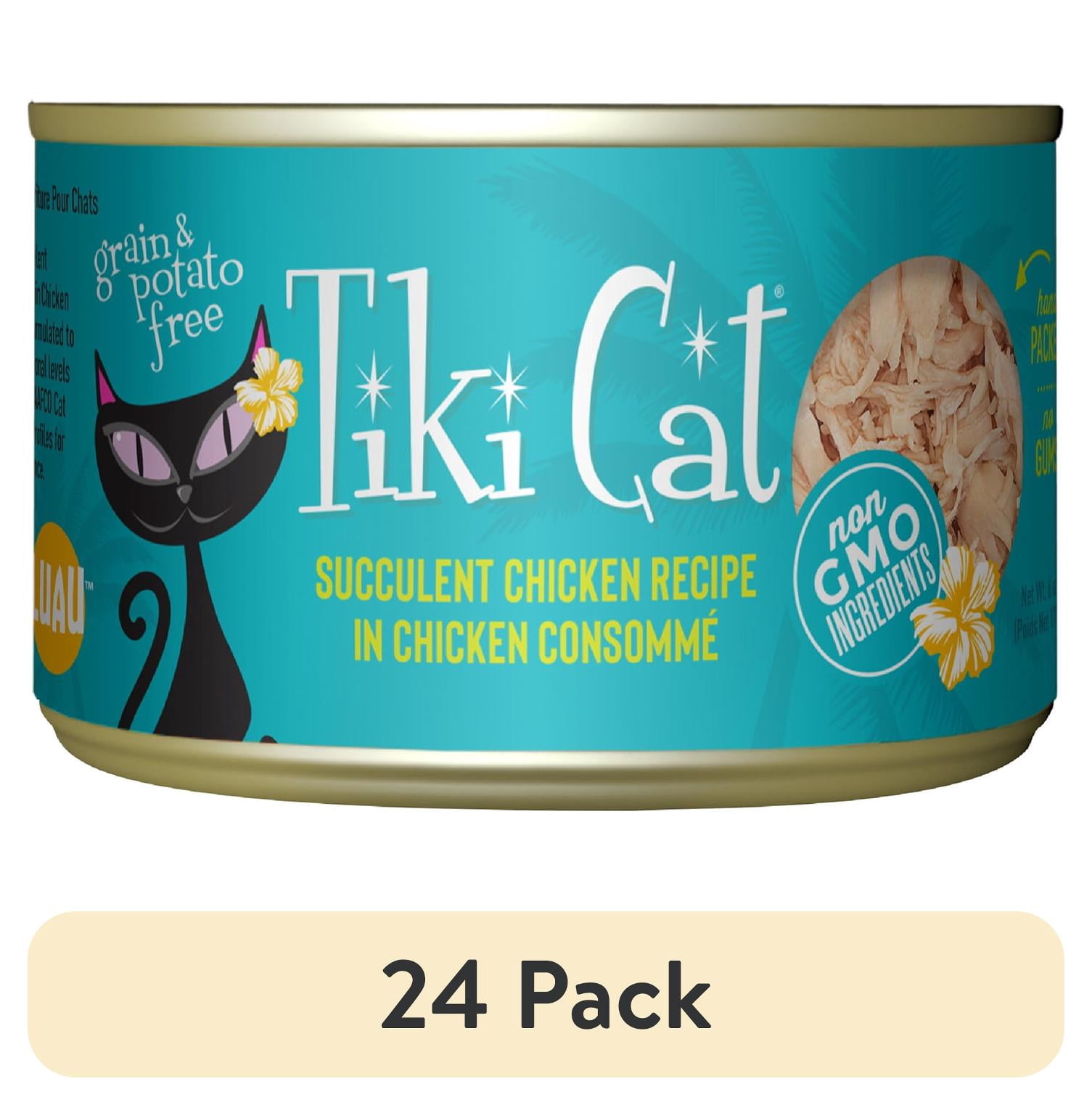 (24 pack) Tiki Cat Luau Wet Cat Food, Succulent Chicken, 6 oz. Can