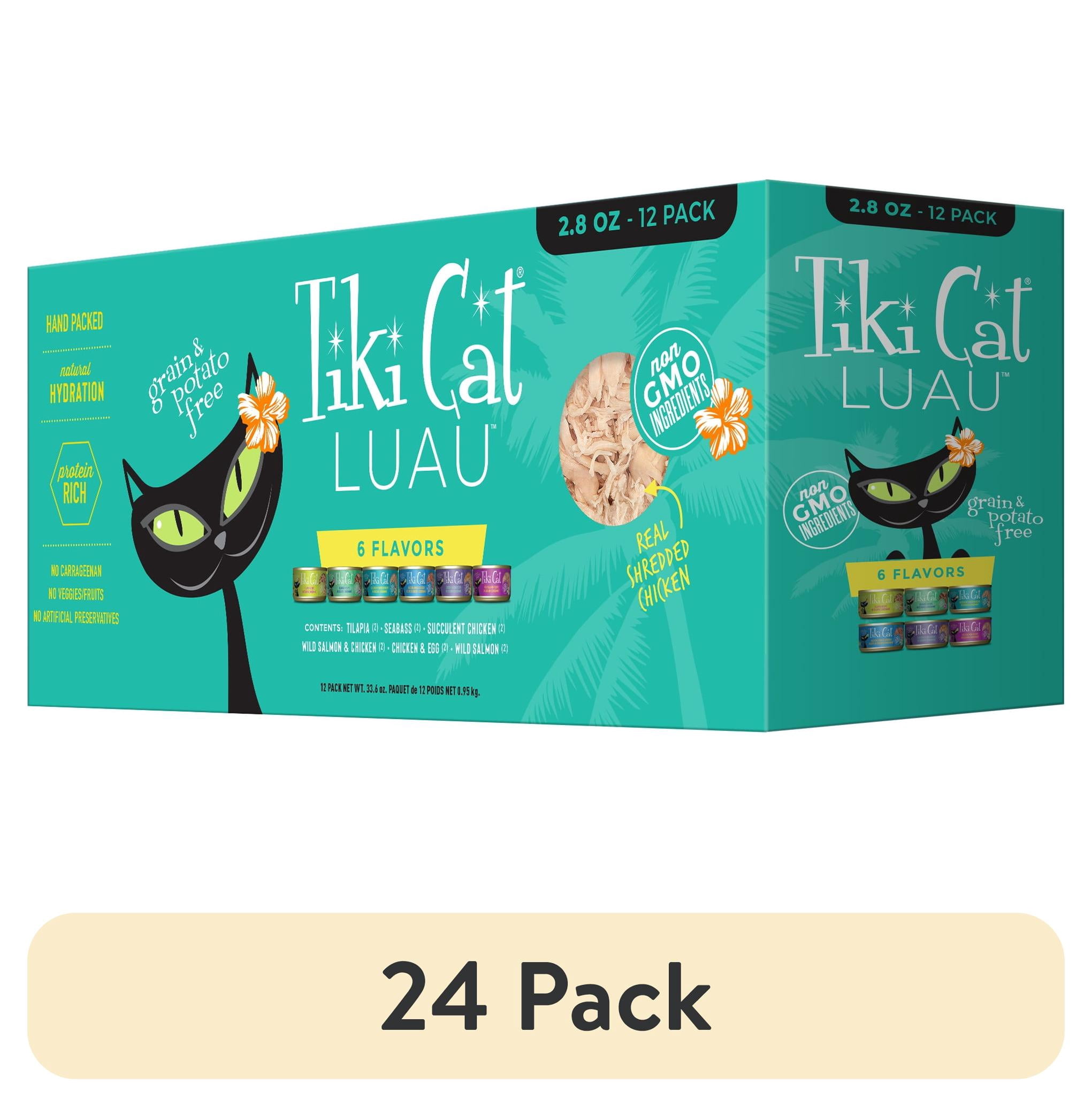 (24 pack) Tiki Cat Luau Wet Cat Food, Variety Pack, 2.8 oz. Can (12 Count)