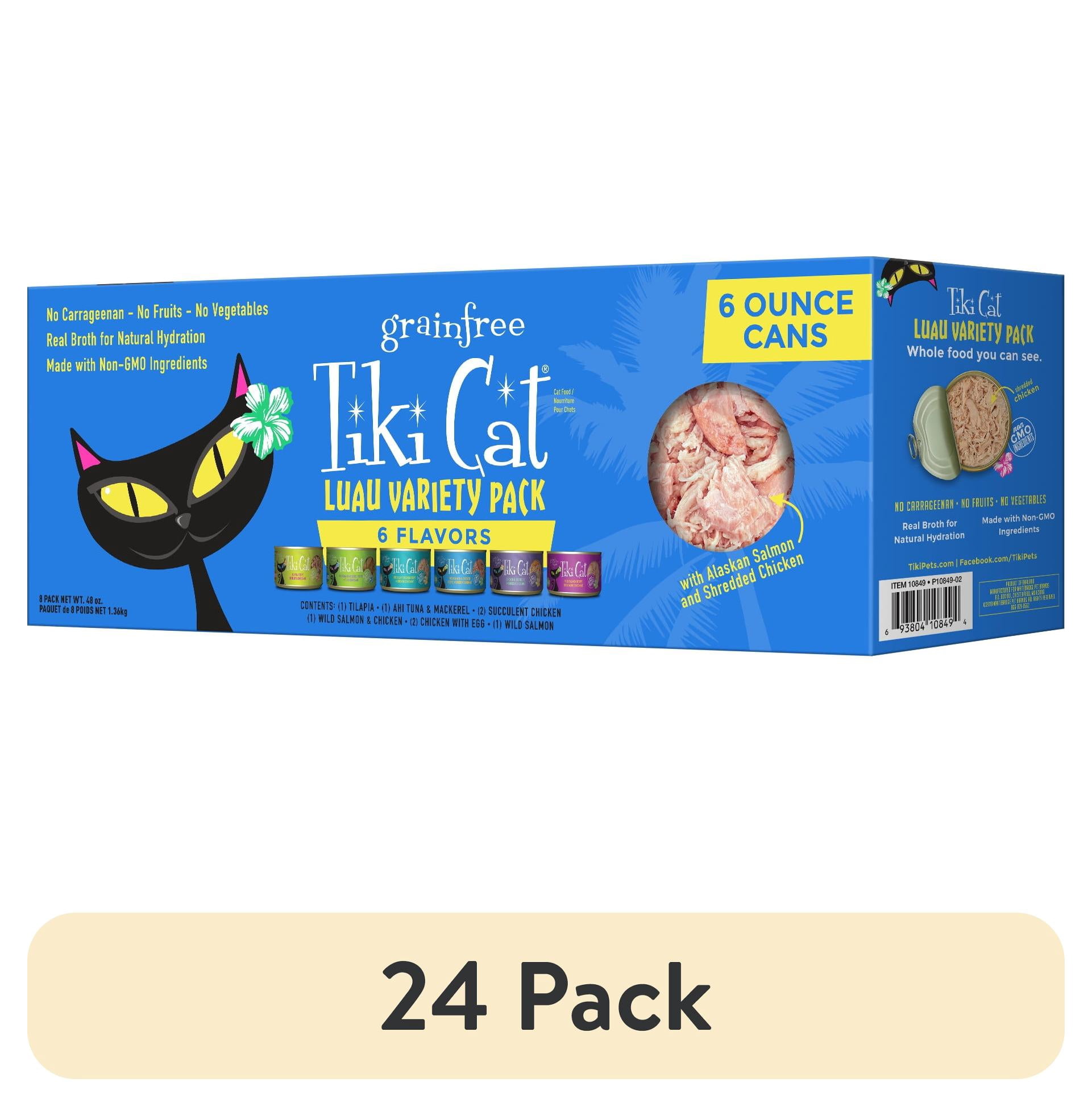 (24 pack) Tiki Cat Luau Wet Cat Food, Variety Pack, 6 oz. Can (8 Count)