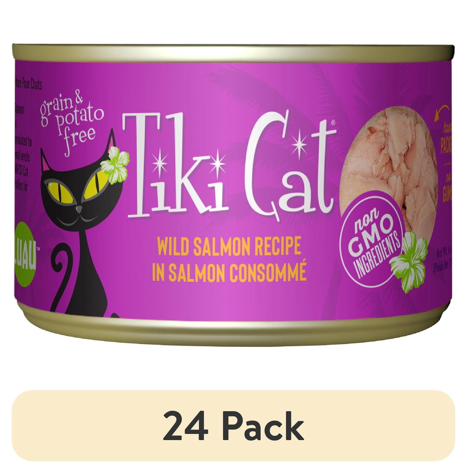 (24 pack) Tiki Cat Luau Wet Cat Food, Wild Salmon, 6 oz. Can