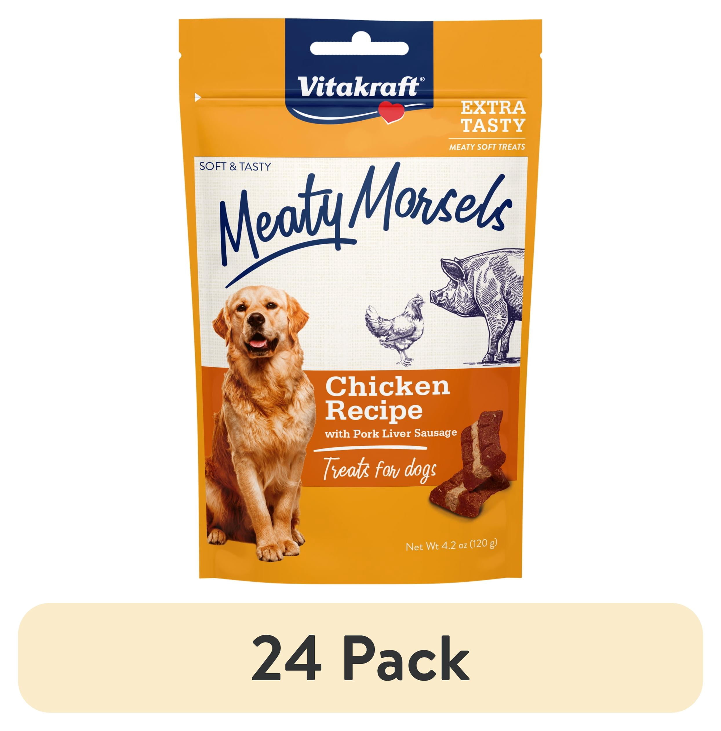 (24 pack) Vitakraft Chicken Recipe with Pork Liver Sausage Dog Treats, 4.2 oz