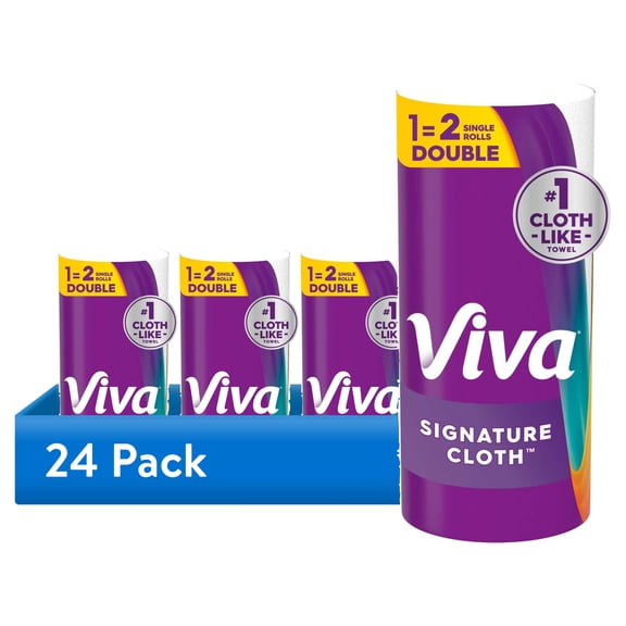 (24 pack) Viva Signature Cloth Paper Towels, 1 Double Roll, 86 Sheets per Roll