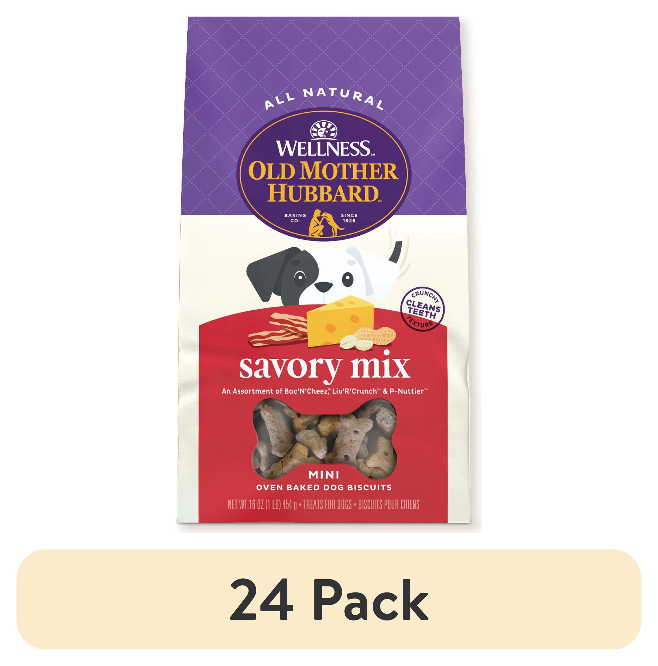 (24 pack) Wellness Old Mother Hubbard Classic Savory Mix Biscuits Baked Dog Treats, Mini 16 Ounce Bag