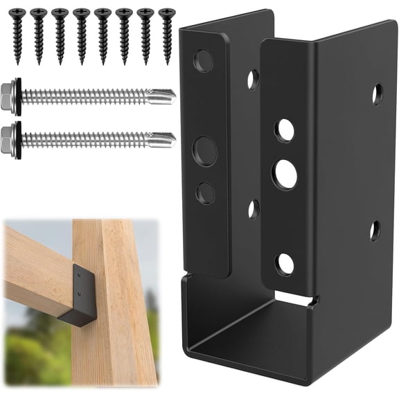 24-pack hidden beam brackets, 2-inch 4-inch outdoor hidden flange beam brackets, 2-inch 4-inch outdoor decorative hidden flanges, suitable for 2-inch 4-inch beams, swings, handrails, fences