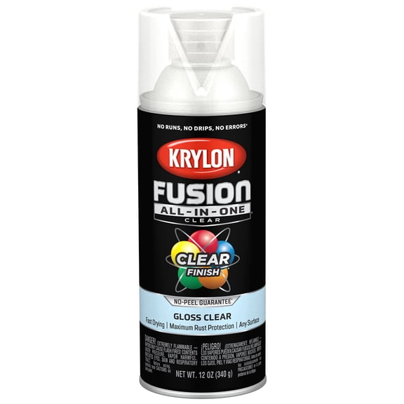 24-pack of 12 oz Krylon K02705007 Clear Fusion All-In-One Paint & Primer Spray Paint, Gloss