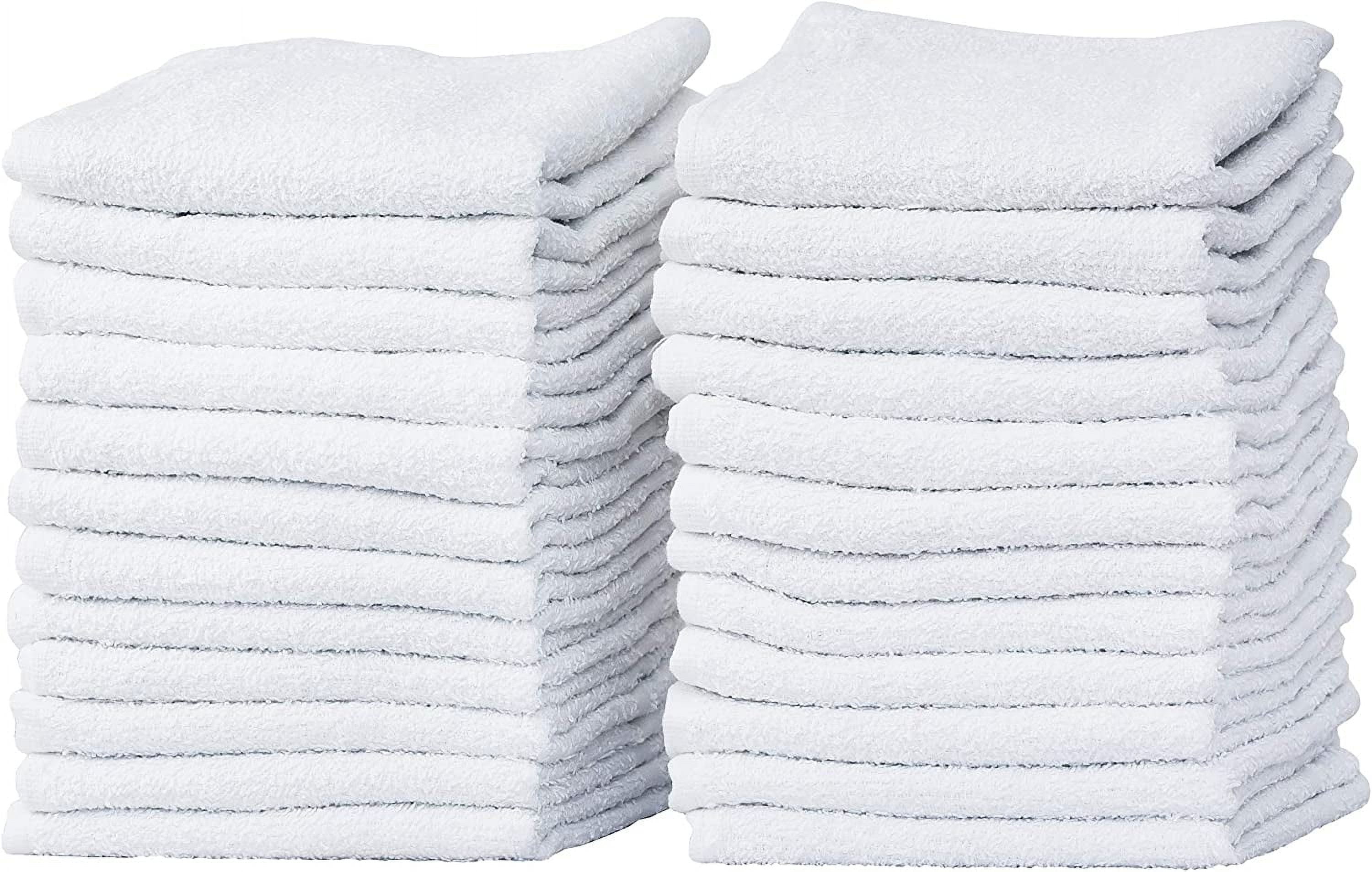 **24-pack white thin 100% cotton towel washcloths, lightweight ...