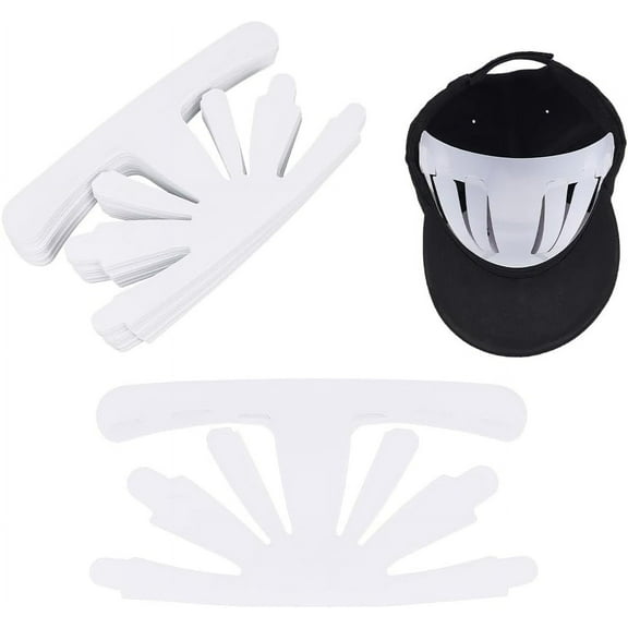 24 pc 24 Pcs Baseball Caps Inserts Shapers Plastic White Hat Inner Support Baseball Bump Cap Holder Flexible & Long Lasting Hat Shaper Universal Cap Inner Liner for Home Store Display Stand