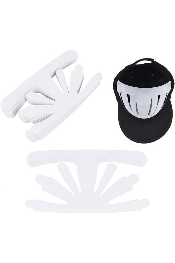 24 pc 24 Pcs Baseball Caps Inserts Shapers Plastic White Hat Inner Support Baseball Bump Cap Holder Flexible & Long Lasting Hat Shaper Universal Cap Inner Liner for Home Store Display Stand