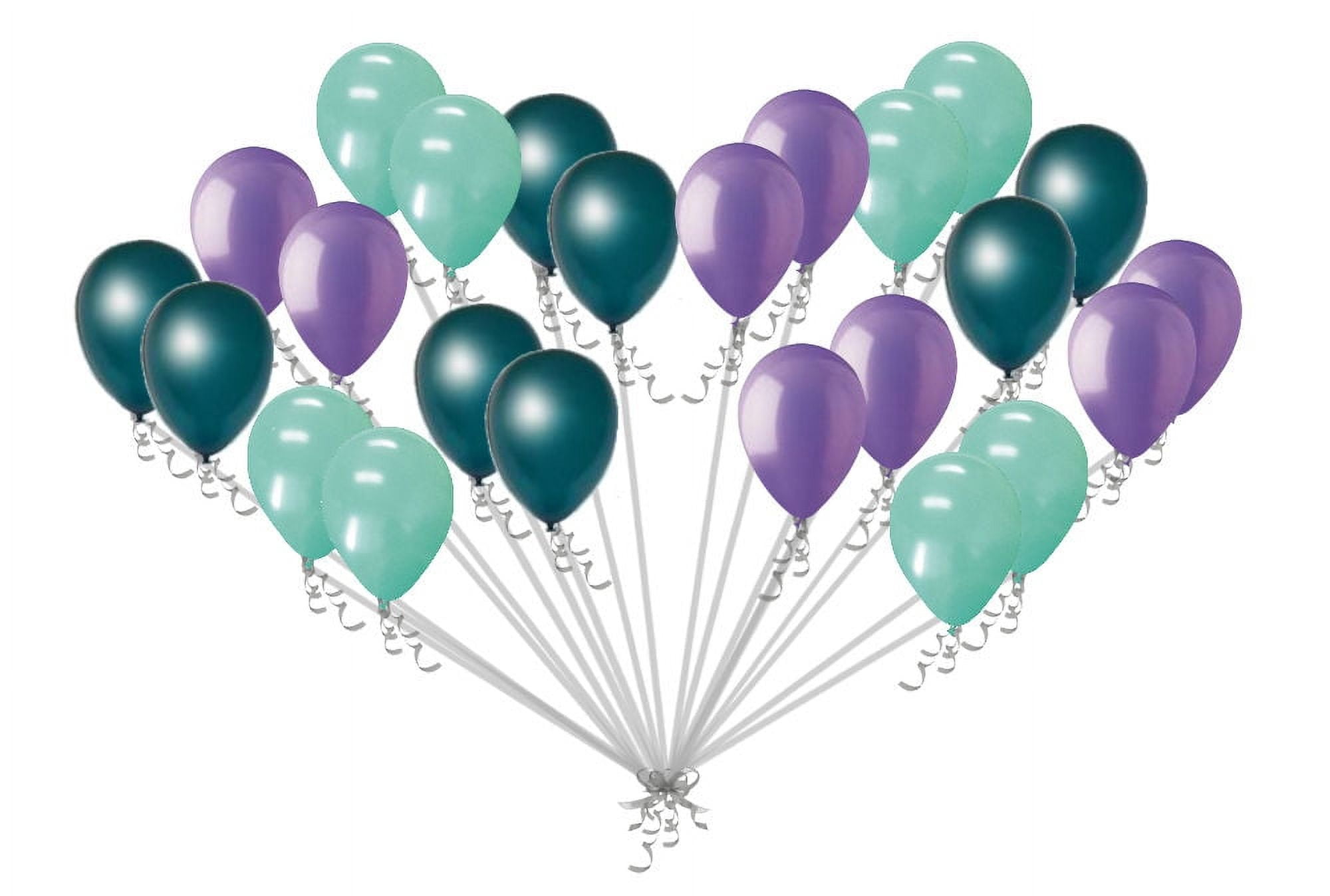 JECKAROONIE 24 pc Lavender Mint & Teal Latex Party Balloons Birthday Baby Unicorn Mermaid
