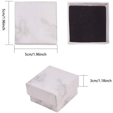 Batiyeer Black Jewelry Gift Boxes Bulk 3.2x3.2x1.4 Inch Cardboard Small Square Jewelry Box For Necklace Earring Ring Bracelet 72 Pack