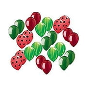DalvayDelights Watermelon Theme Agate Polka Dot Latex Balloons, Green & Red, 24 Pieces