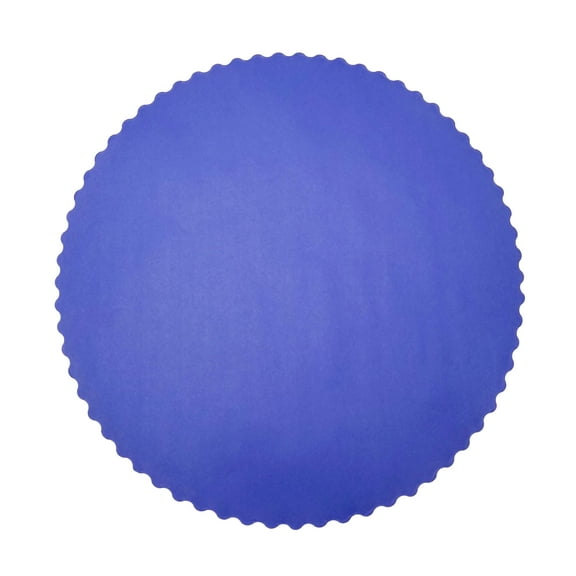 24 pcs - 14 inch diameter Royal Blue round paper placemats scalloped - 24# paper