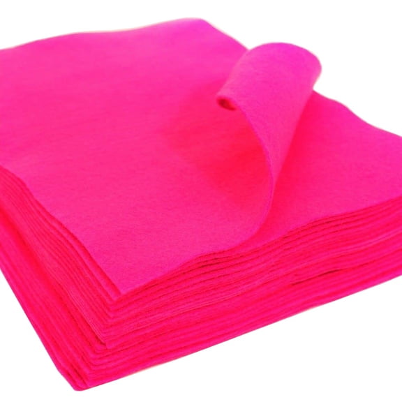 24 pcs 9" x 12" Soft Acrylic Craft Felt Sheet 1.5 mm Thick for Arts and Crafts (Fuchsia)