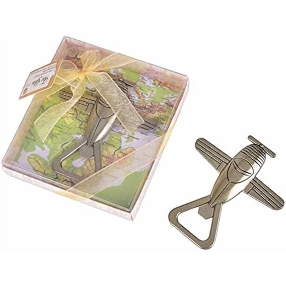 24 pcs Airplane Beer Bottle Opener for Wedding Party Favor with Exquisite Packaging Beer Accessories for Wedding Decoration,Birthday, baby shower Party Favor (Pack of 24 Airplane,Bronze)
