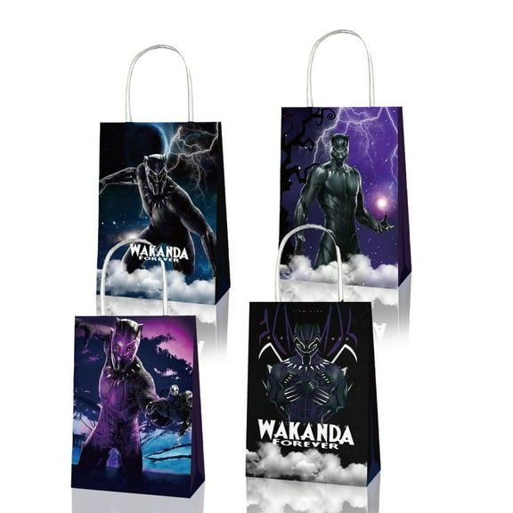 24 pcs Black Panther Party Bags, Black Panther Theme Favor Bags, Birthday Party Decorations, Birthday Party Supplies, Black Panther Party Favors, Goodie Treat Candy Gift Bags, Party Supplies