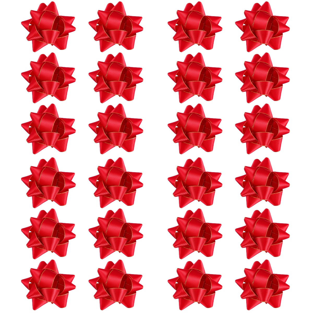 24 pcs Christmas Red Gift Bow Presents Wreaths Wrapping Gift Wrap Decoration