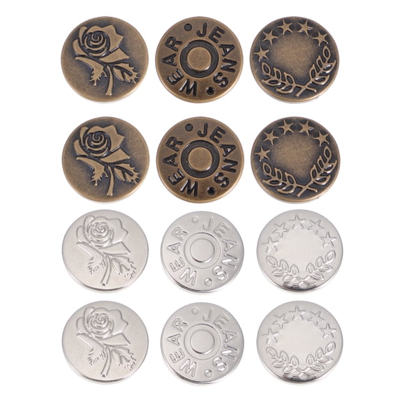 24 pcs Metal Detachable Instant Buttons Jeans Clip Snap Universal Buckles