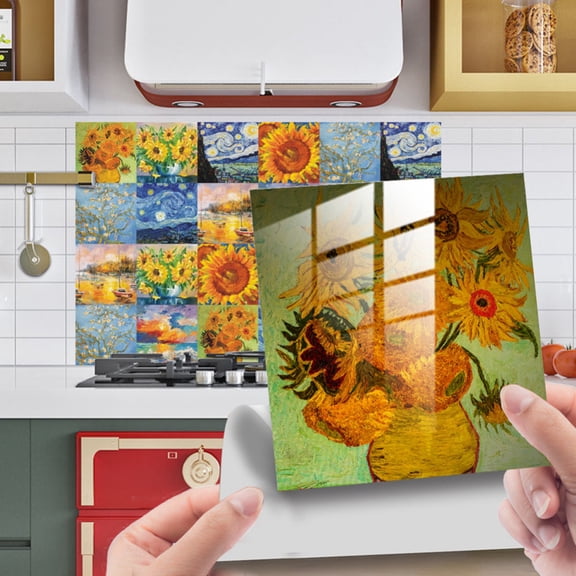 24 pcs Peel and Stick Backsplash for Tile Stickers, 6"x6" Inches Self Adhesive Removable Waterproof for Walls Stickers, Vinyl Tile for Kitchen Backsplash, Stairs, Stick on Tiles