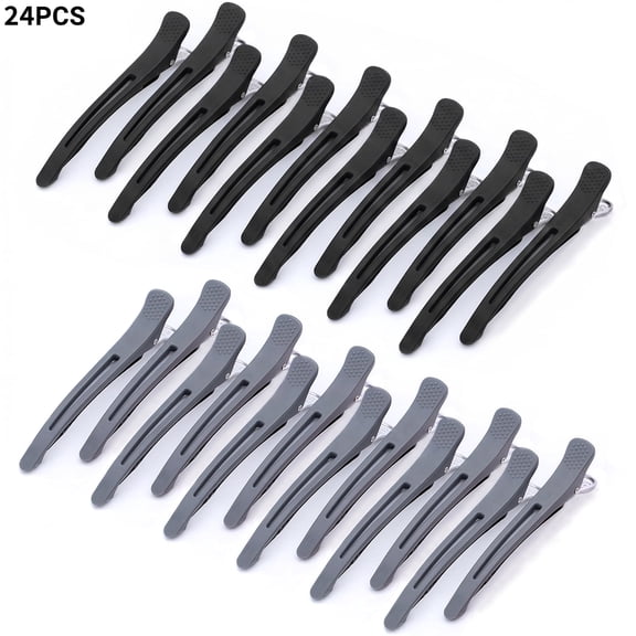 24 Pcs Anti-Slip Silicone Duck Bill Hair Clips, Professional Hair Sectioning Clips for Women Men