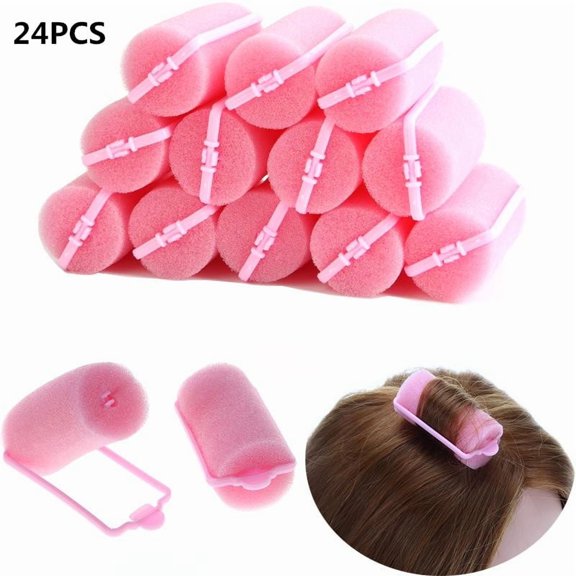 24 pcs Sponge Pillow Hair Roller Curling Iron DIY Curls Tool Set DIY