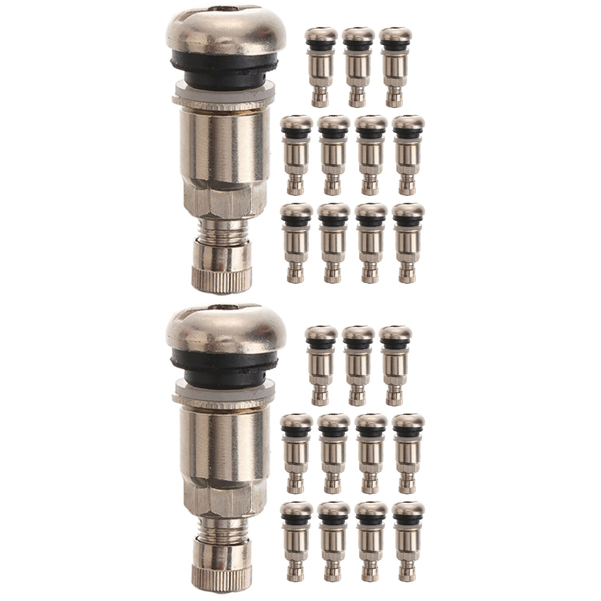 24 pcs Tire Caps Automotive Tire Valves Stem Caps Stainless Steel Tire Air Nozzle Caps