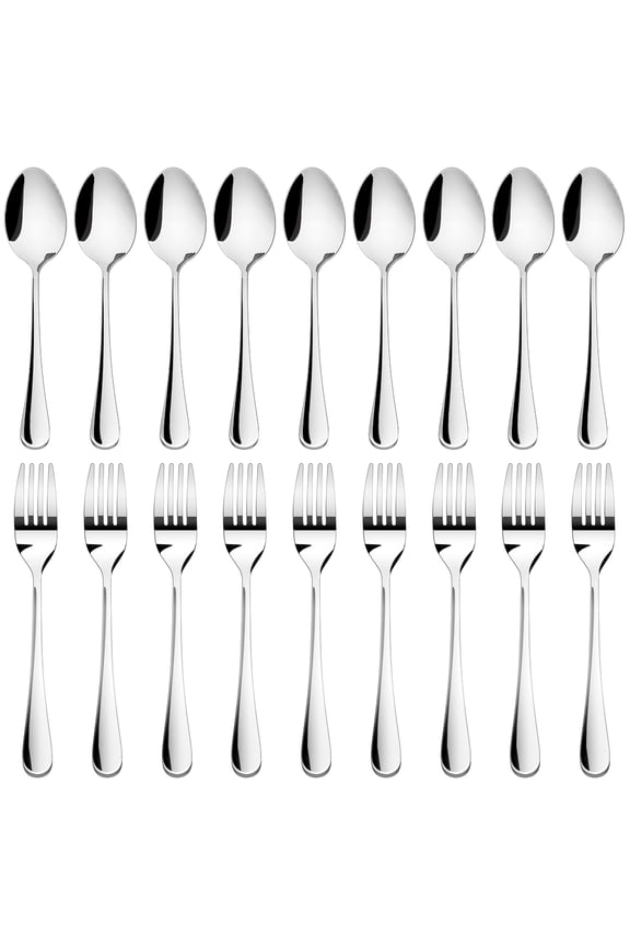 24-piece Forks and Spoons Silverware Set, Food Grade Stainless Steel Flatware Cutlery Set, 12 Dinner Forks and 12 Dinner Spoons for Kitchen and Restaurant, Mirror Polished & Dishwasher Safe