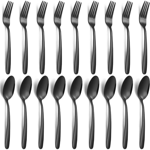 24-piece Forks and Spoons Silverware Set, Food Grade Stainless Steel Flatware Cutlery Set for Home, Kitchen and Restaurant, 12 Dinner Forks and 12 Dinner Spoons, Mirror Polished&Dishwasher Safe