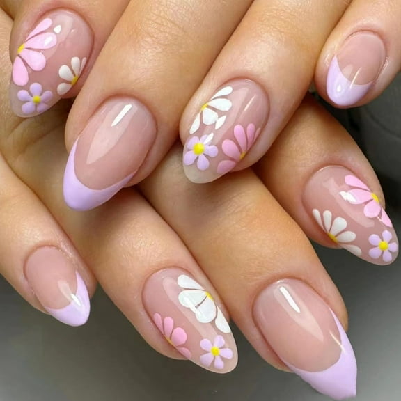 24-piece Wear Nail Tip Finished Product New French Pure Desire Style Small Floral