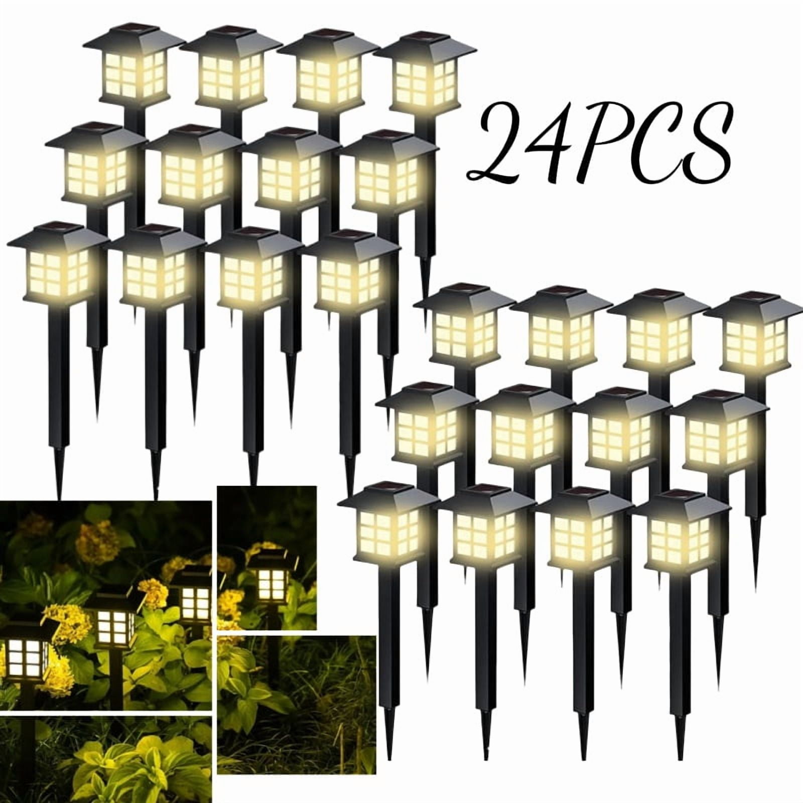 24-piece solar outdoor light, IP44 waterproof sidewalk light, LED landscape lighting garden light, suitable for sidewalks, driveways, courtyards and lawns - outdoor fairy gardens and solar garden