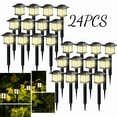 thumbnail image 1 of 24-piece solar outdoor light, IP44 waterproof sidewalk light, LED landscape lighting garden light, suitable for sidewalks, driveways, courtyards and lawns - outdoor fairy gardens and solar garden, 1 of 10