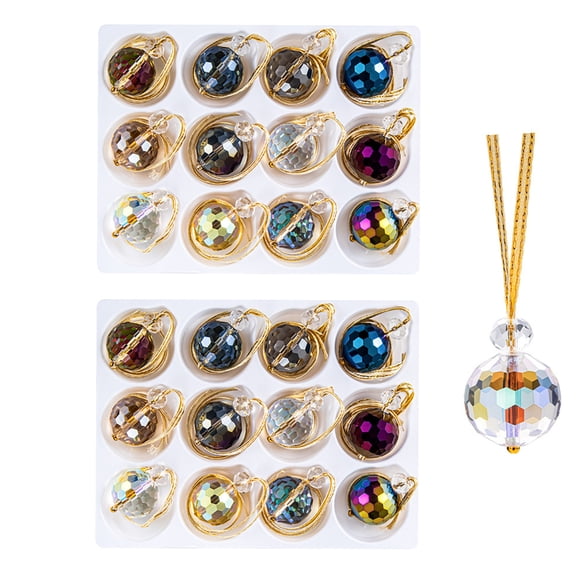 24 pieces Crystal Suncatchers for Window Hanging Wind Chime Garden Sun Catchers with Crystals Rainbow Maker Indoor Outdoor Decor Handmade，22mm Colorful