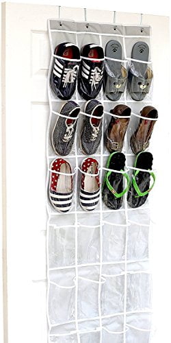 Amazon.com: Simple Houseware 24 Section Hanging Shoe Shelves Closet  Organizer, Gray : Home & Kitchen