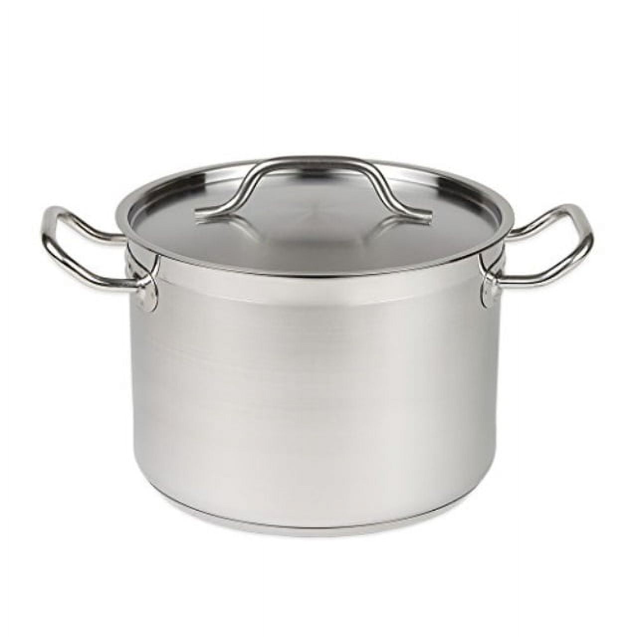 Vigor SS1 Series 24 Qt. Heavy-Duty Stainless Steel Aluminum-Clad Stock Pot  with Cover