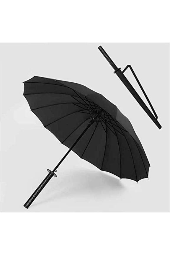 24-rib long-handled umbrella with samurai sword handle - creative and personalized anime umbrella gift.