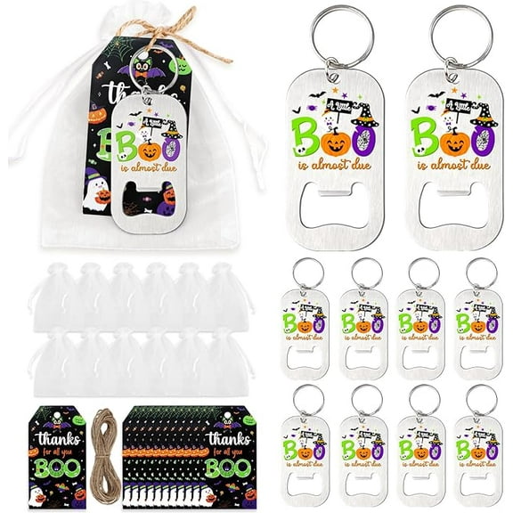 24 sets Baby Shower Favors Bottle Opener Halloween Baby Shower Party Favors A Little Boo Is Almost Due Bottle Opener Baby Shower Tags Halloween Return Gift for Guest Halloween Favors