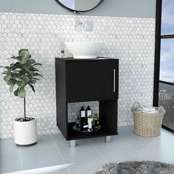 24'' size - Keeps items accessible - Single bathroom - Fits well in small bathrooms