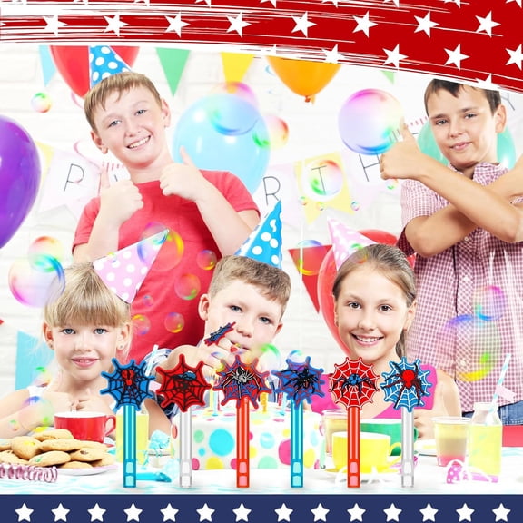24 spider mini bubble wands red blue spider party supplies combo goodie bag fillers outdoor summer gifts birthday party supplies