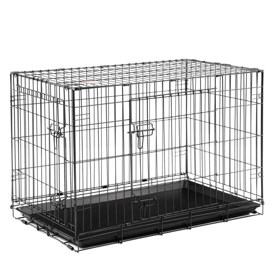 24" to 48"Folding Metal 2 Door Pet Kennel Playpen Dog Crate 48x30x32