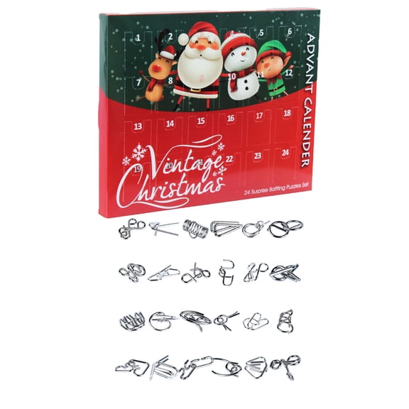 24 types of ring and loop unfastening intelligence toys in 2026 Advent Calendar-24 Days of Christmas Advent Calendar for ring toy Lovers-Cute ring toys Holiday Decor Ornaments,christmas gift for wife