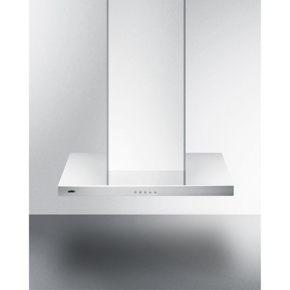 24" wide European style convertible wall-mount range hood in stainless steel