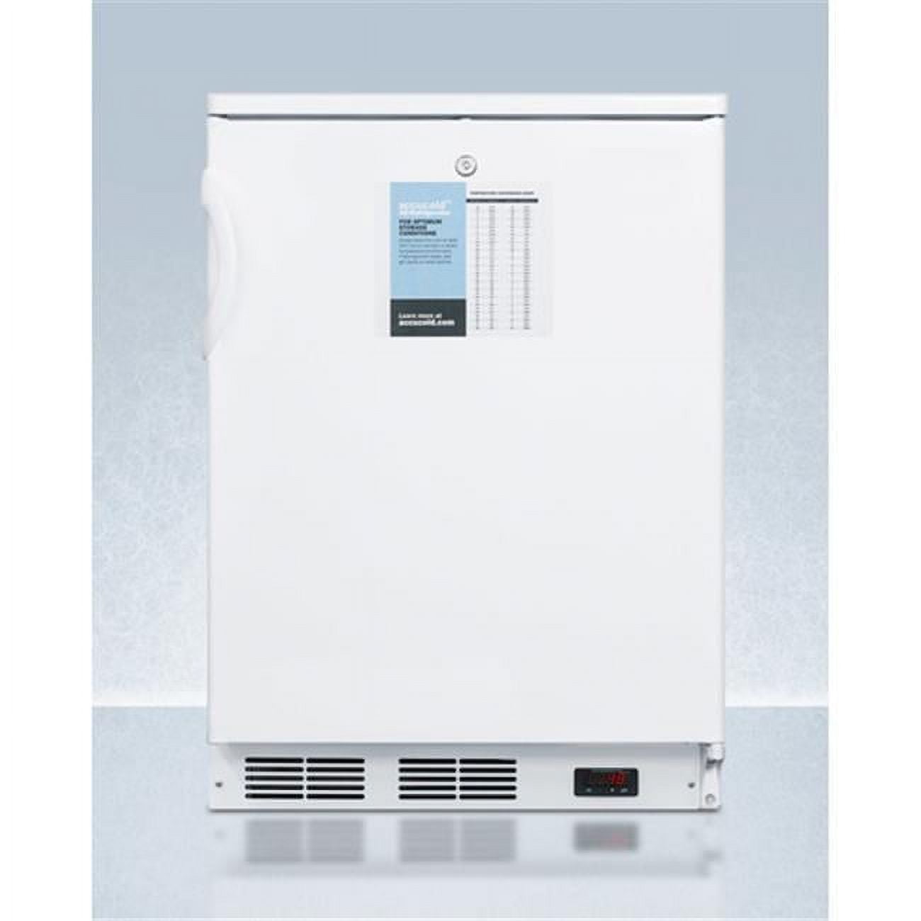 24" wide auto defrost commercial all-refrigerator with lock, digital thermostat, internal fan, and access port for user-provided monitoring equipment