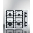 thumbnail image 1 of 24" wide gas cooktop with four sealed burners, white porcelain surface, and cast iron grates; made in the USA, 1 of 4