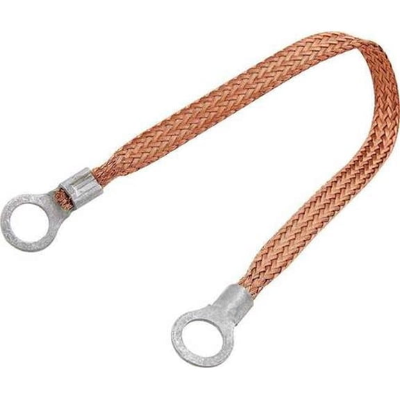 24 x 0.375 in. Copper Ground Strap Ring Terminals