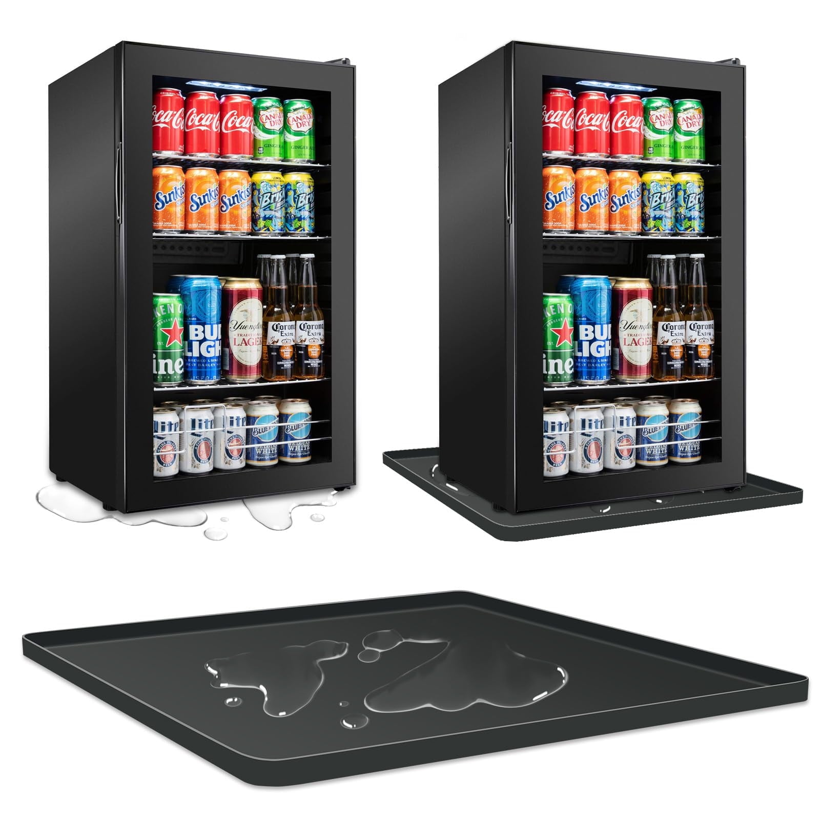 24" x 24" x 0.8" Mini fridge Mat with Raised Edge, Silicone Freezer