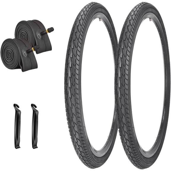 2 Pack 24"x1.75" Bike Tires and Inner Tubes 24"x1.5/1.75”/1.95“ with 32mm AV Valves Replacement Tire for Hybrid Road City Commuter Bicycles Urban