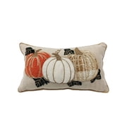 24" x 12" Pumpkin Trio Embroidered Pillow by Ashland