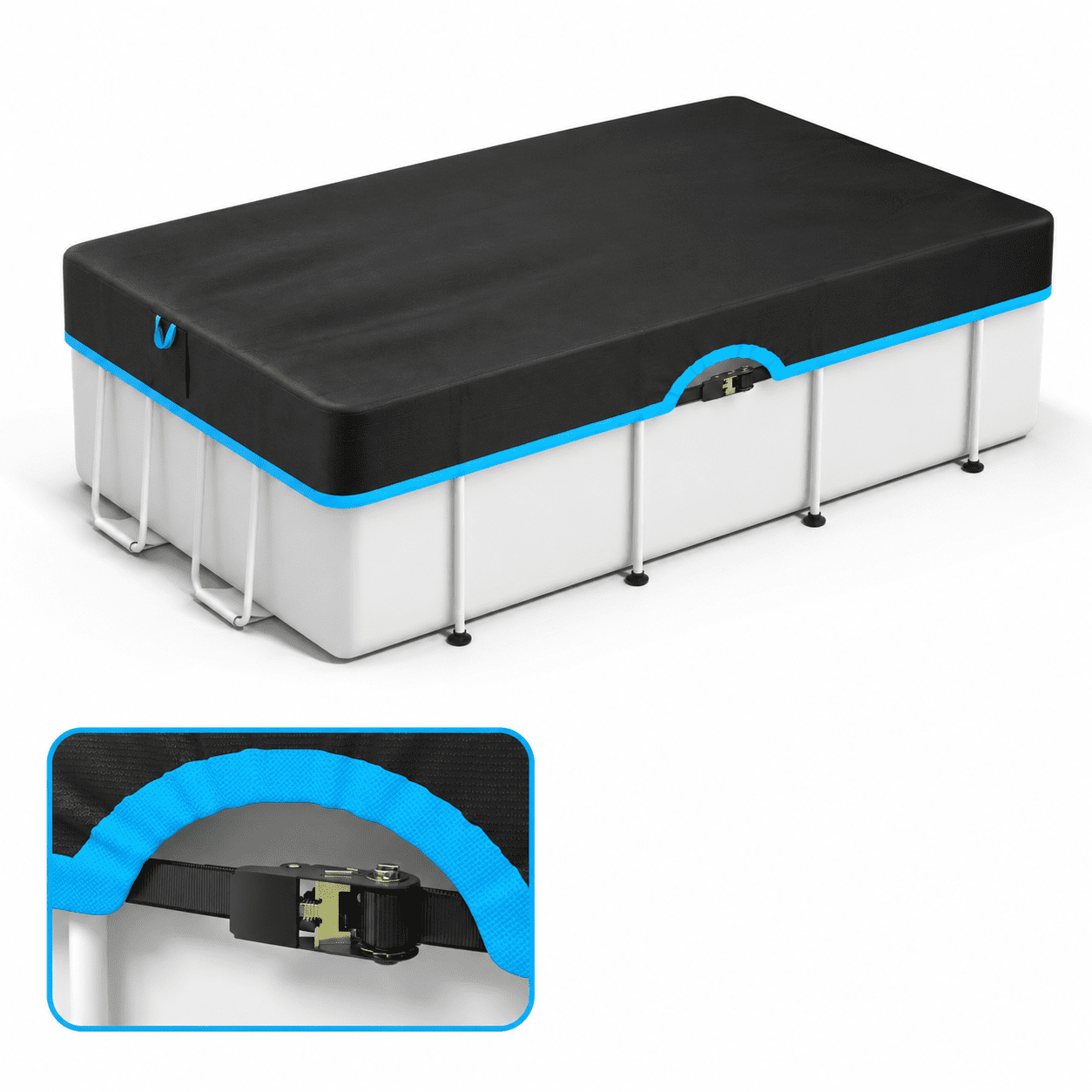 Simple Rectangle Pools 24' x 12' (Rectangular) Heavy Duty Winter Pool Cover for Above Ground ...
