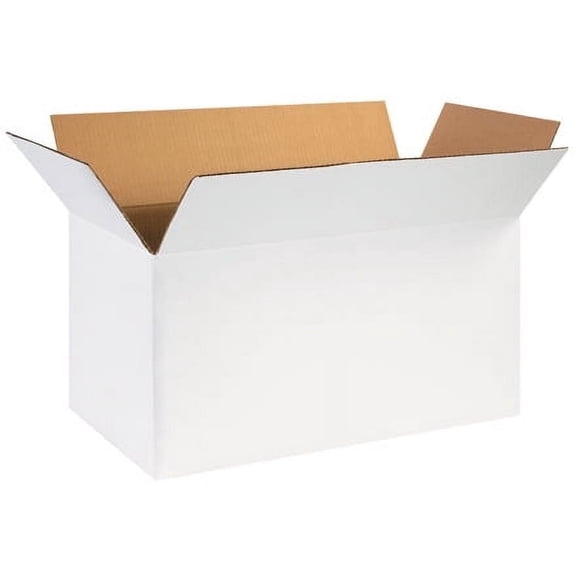 24 x 12 x 12" White Corrugated Boxes 25 Boxes ECT-32 Shipping/Mailing Boxes